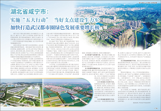 湖北省Xianning City：实施“五个主要行动”，成为