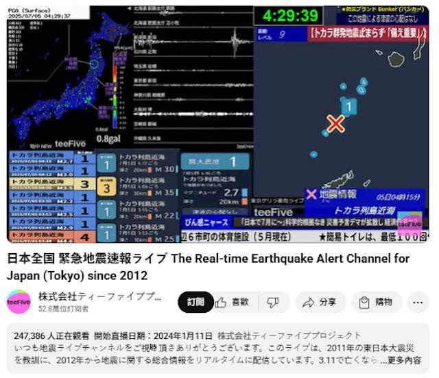 由于地震，有25万人在上午4点等待直播。预测已