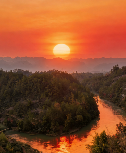 满王村日出景观
