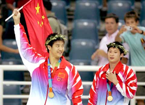 [跳水]田亮\/杨景辉男子双人十米台夺冠(图)