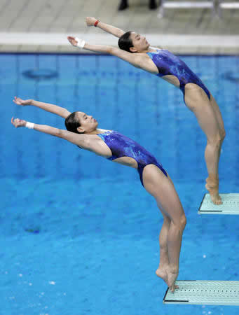 碧水双飞 魅力无穷的女子双人跳水(组图)