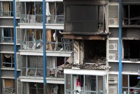 北京蓝山国际公寓煤气爆炸 造成7人受伤(组图