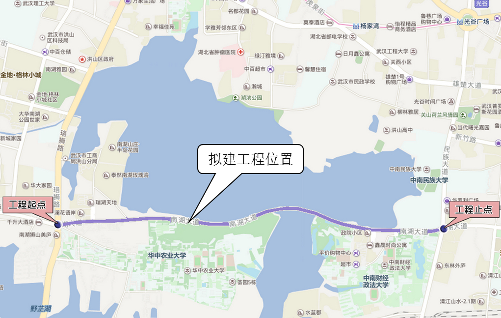 武汉南湖大道将建高架桥双向六车道直通光谷