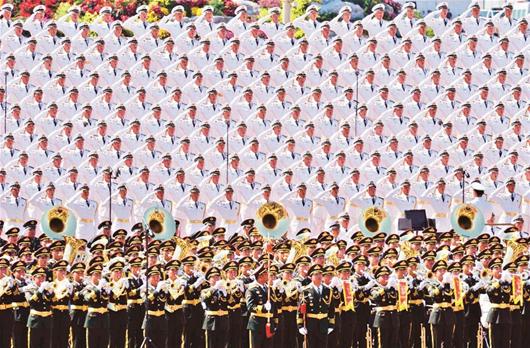 93阅兵海军工程大学100名学员编入千人合唱团