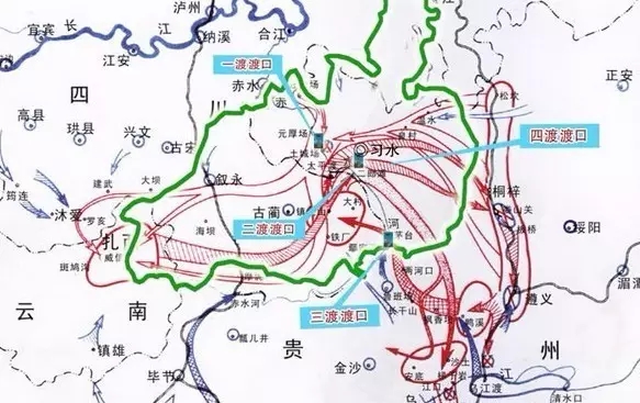 四渡赤水示意图
