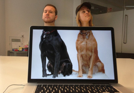 人面兽身照"嫁接"头部与动物身体 萌态表情令人捧腹(图)