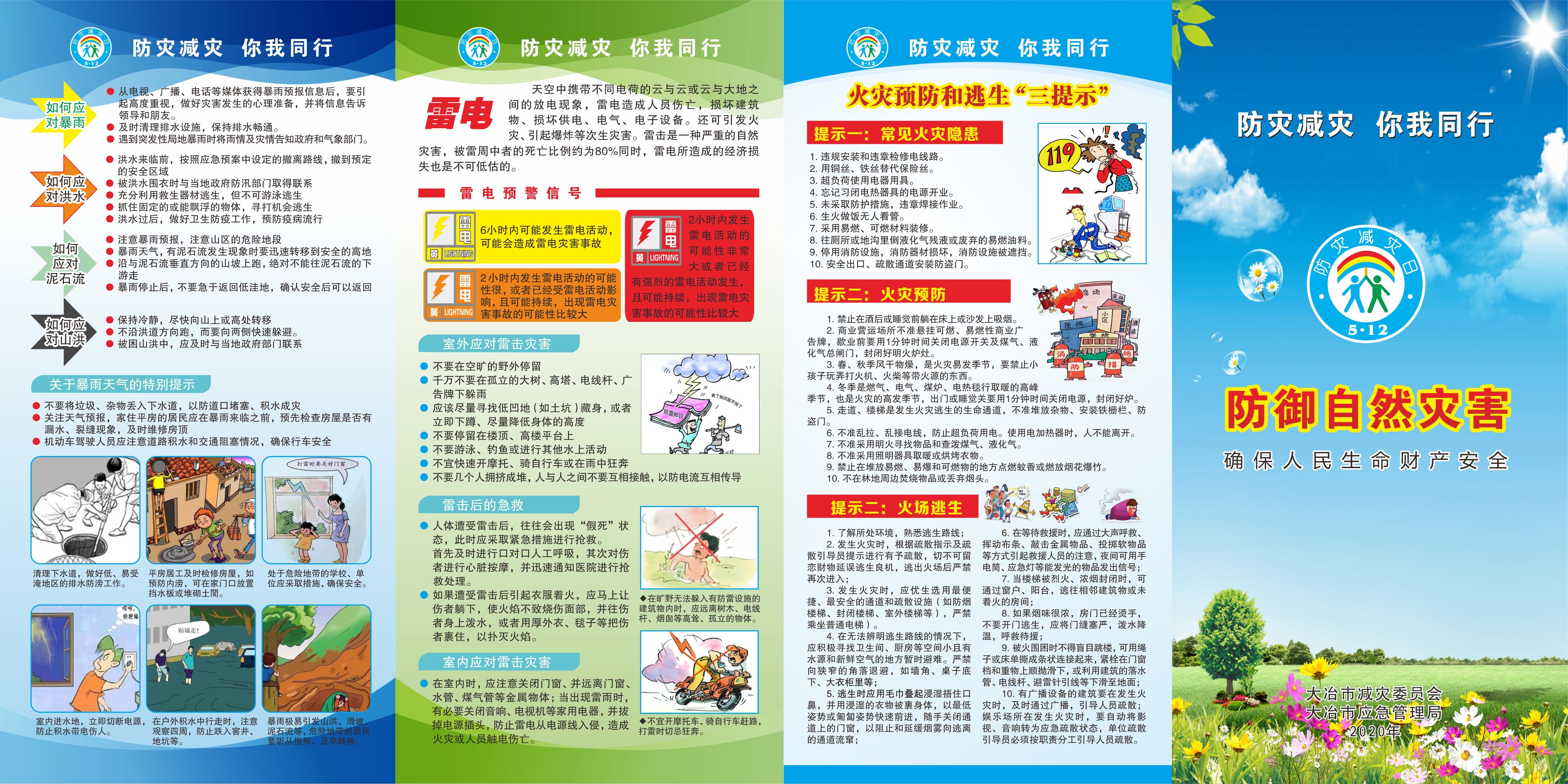 17防灾减灾你我同行防御自然灾害宣传折页